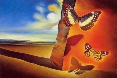 Butterfly Landscape painting by Salvador Dali